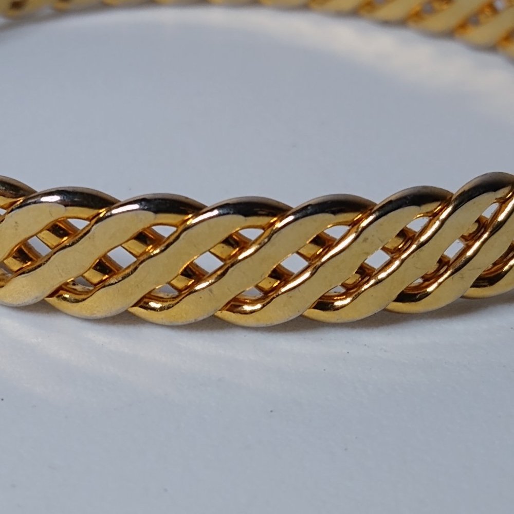 Vintage Solid Decorative Metal Bangle - image 5